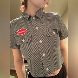 Distressed Hem Dickies Button-Up
